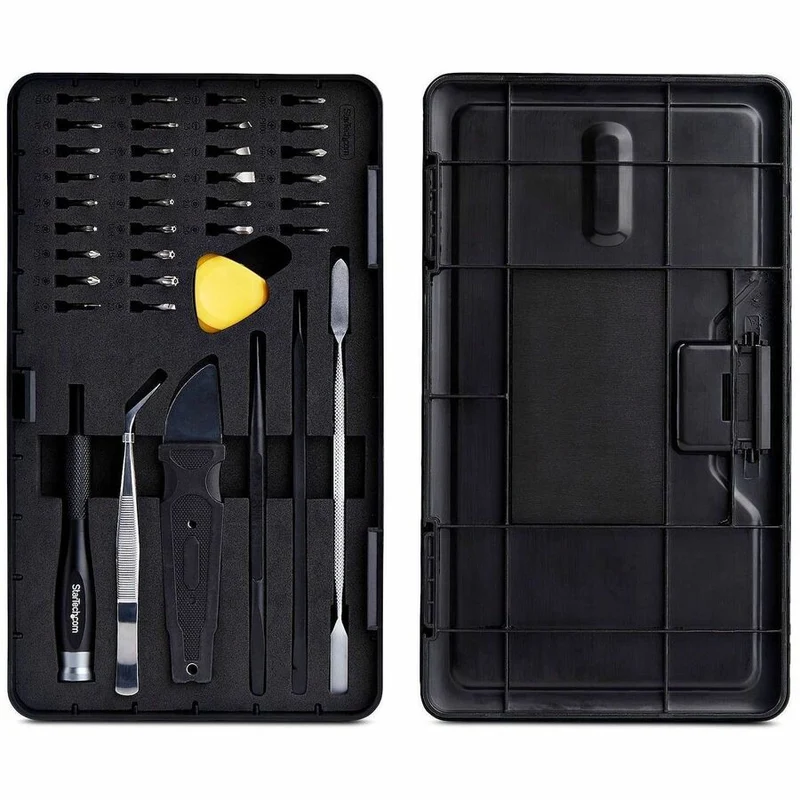 Kit d'outils de réparation informatique StarTech.com 40 pièces pour ordinateur portable/PC/appareils électroniques/téléphone, jeu de tournevis de précision 30 embouts, plateau magnétique/outils de levier LAPTOP-TOOL-KIT
