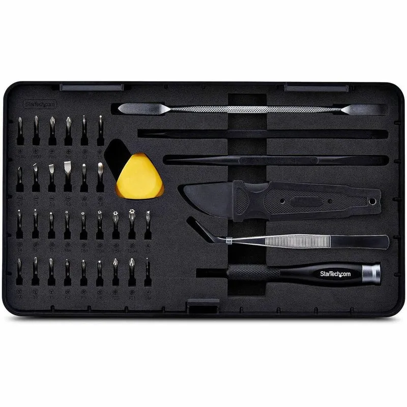 Kit d'outils de réparation informatique StarTech.com 40 pièces pour ordinateur portable/PC/appareils électroniques/téléphone, jeu de tournevis de précision 30 embouts, plateau magnétique/outils de levier LAPTOP-TOOL-KIT