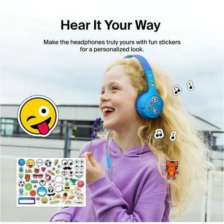 Casque audio filaire supra-auriculaire Belkin SoundForm Mini pour enfants AUD010FQBL