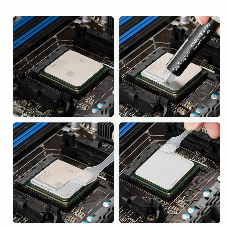 Pâte thermique silicone haute performance StarTech.com, composé pour processeurs, cartes graphiques et circuits intégrés, graisse pour processeur améliorant le transfert de chaleur et le refroidissement SILVGREASE10-PRO