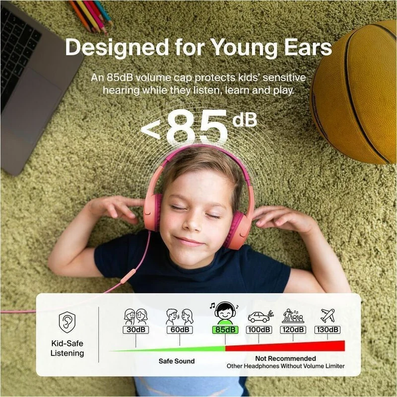 Casque audio filaire supra-auriculaire Belkin SoundForm Mini pour enfants AUD010FQPK