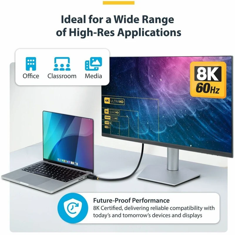 Câble HDMI ultra haute vitesse certifié StarTech.com de 3 m (10 pi), 8K 60 Hz/4K 120 Hz, HDMI 2.1 avec HDR10+/eARC, 48 Gbit/s, référence HDMI21-CBL-8K60-10F
