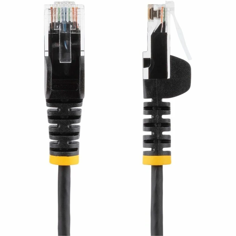Câble Ethernet StarTech CAT6 fin noir de 4,57 m (2 pi), connecteur RJ45 fin et anti-accrochage, UTP, LSZH, cuivre nu 28 AWG, cordon de brassage réseau fin N6PAT2BKS