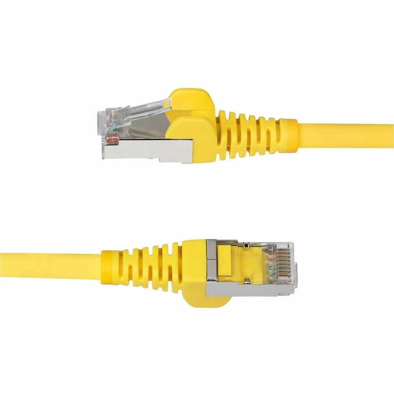 Câble Ethernet StarTech CAT6a jaune de 5 m, RJ45 anti-accrochage, 10 Gbit/s, PoE 100 W, S/FTP, LSZH, cuivre nu 27 AWG, 500 MHz, cordon réseau blindé NLYL-5F-CAT6A-PATCH