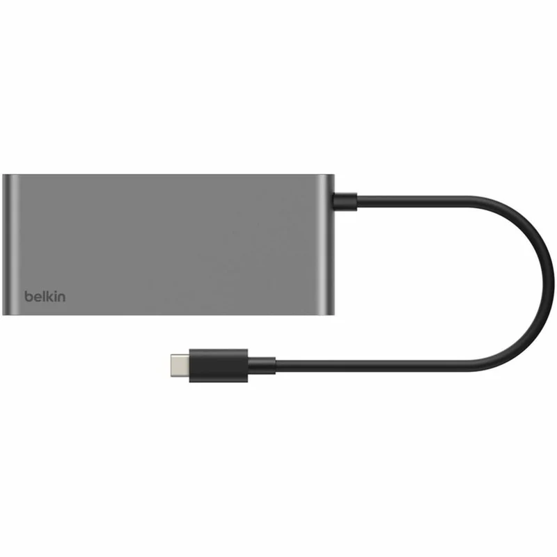 Hub USB-C Belkin 8 ports - 2 ports USB-A, 2 ports USB-C, 1 port HDMI, 1 port Ethernet, 1 lecteur de carte SD, 1 lecteur de carte microSD - Gris INC024fqSGY