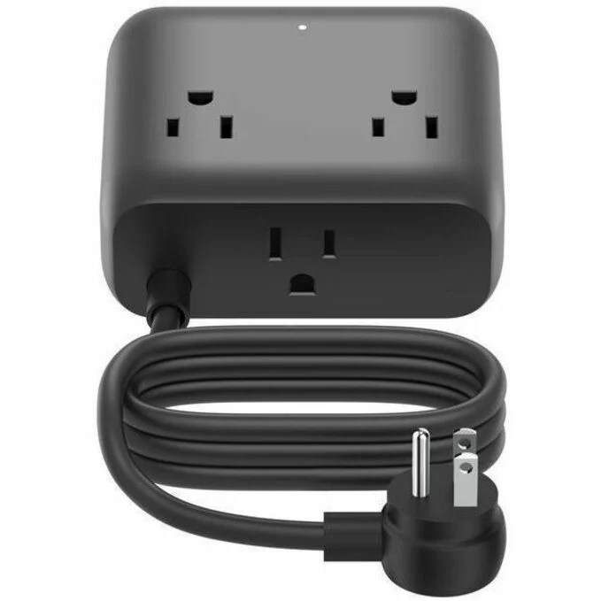 Station de charge Belkin à 3 prises avec 2 ports USB-A et 2 ports USB-C, 70 W, câble de 1.5 m, fiche droite, noire SRZ001TT5
