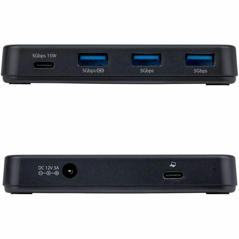 Hub StarTech 4 ports USB-C et USB-A, 5 Gbit/s, auto-alimenté, câble hôte 2-en-1 USB-C et USB-A, 1 port USB-C et 3 ports USB-A (dont 1 compatible BC 1.2) 311NA-USB-HUB