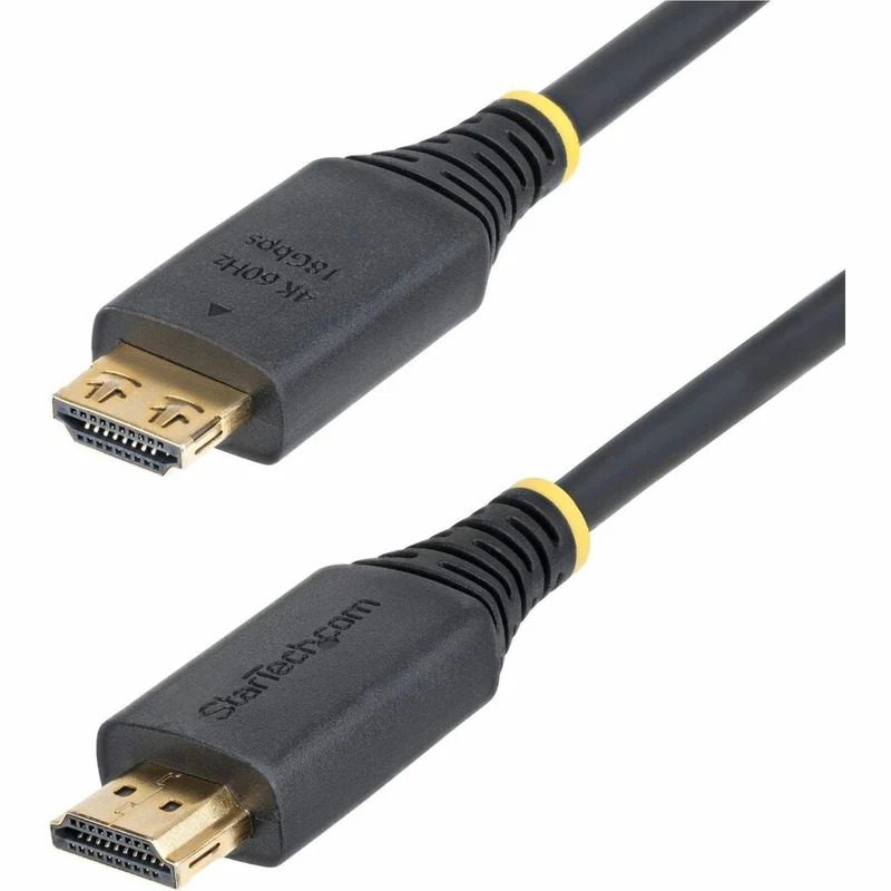 Câble HDMI haute vitesse StarTech.com de 8 m (2.4 pi) avec connecteurs Gripping, 4K 60 Hz/1440p 144 Hz, 18 Gbit/s, câble HDMI 2.0 UHD, gaine TPE HDMI2-CABLE-GRIP-8F