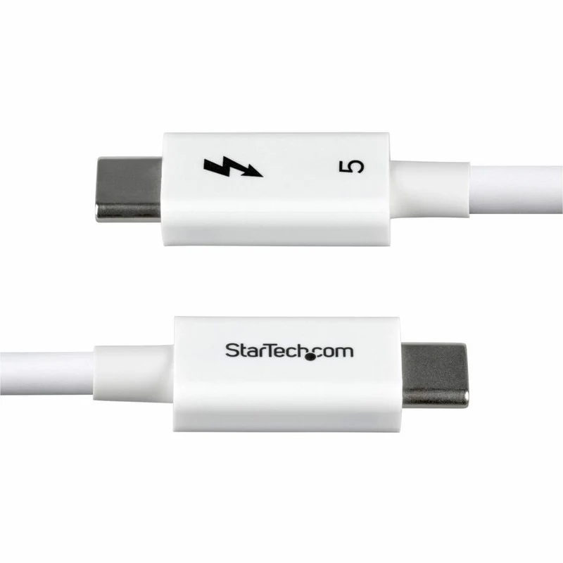 Câble Thunderbolt 5 StarTech.com de 50 cm (1.5 pi), 80 Gbit/s/120 Gbit/s, 240 W PD, 8K 60 Hz, certifié Thunderbolt - Blanc TBLT5MM50CM240WWH