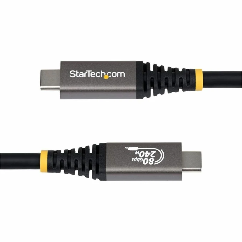 Câble USB 4 StarTech.com de 1.5 m (5 pi), 80 Gbit/s, certifié USB-IF, 240 W, compatible 8K 120 Hz/4K 240 Hz DP 2.1 et Thunderbolt 4, noir CC5FT80GUSB4CABLE