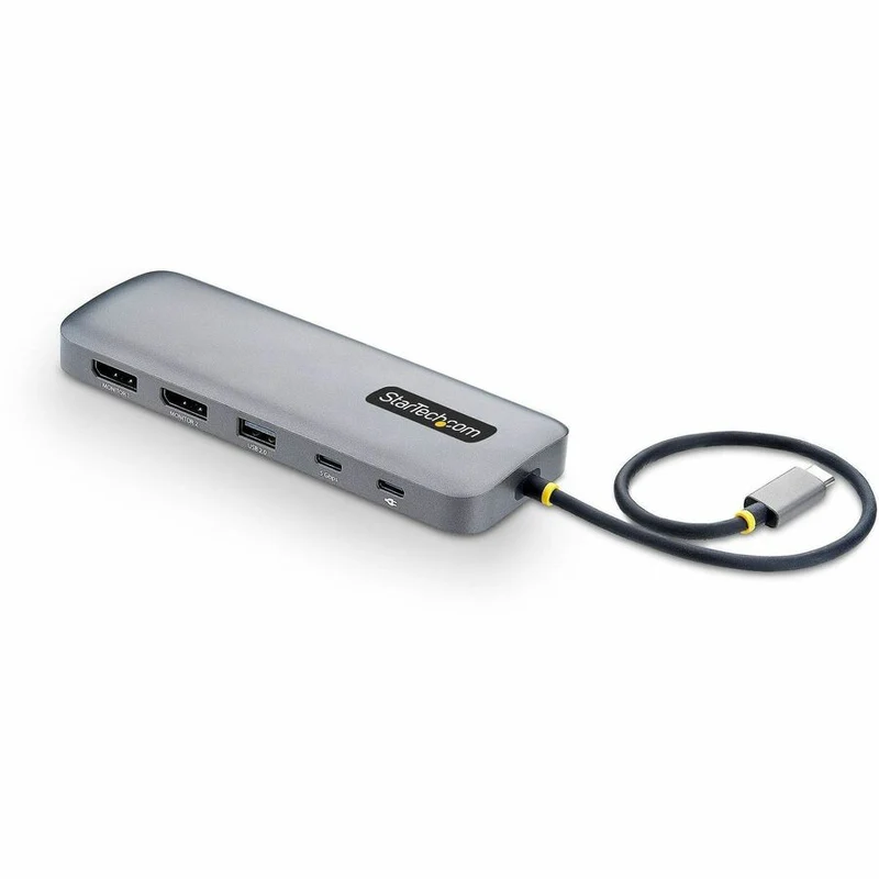 Adaptateur multiport StarTech USB-C vers double DisplayPort, charge rapide 100 W, 2 ports 4K 60 Hz, hub 5 ports 5 Gbit/s, GbE, mini-station d'accueil 189B-USBC-MULTIPORT