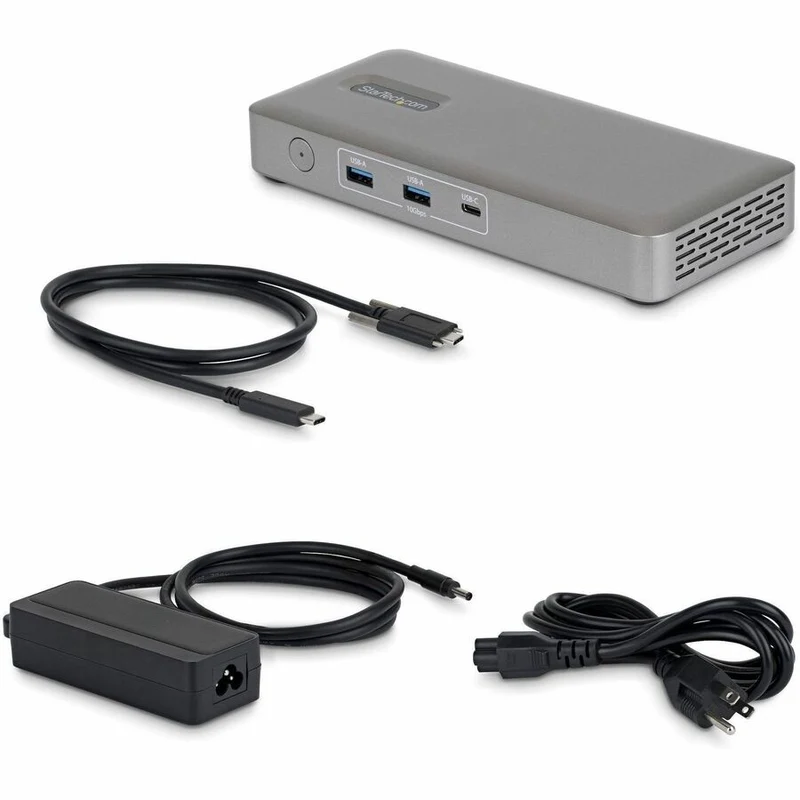 Station d'accueil StarTech USB4, double écran 4K sans pilote pour macOS et Windows, station d'accueil USB-C universelle avec charge rapide 100 W pour ordinateur portable et connectivité 2.5 GbE 208N-USB4-DOCK