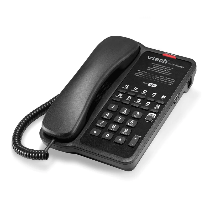 Téléphone filaire analogique classique Vtech 1 ligne CL-A1110 Noir mat