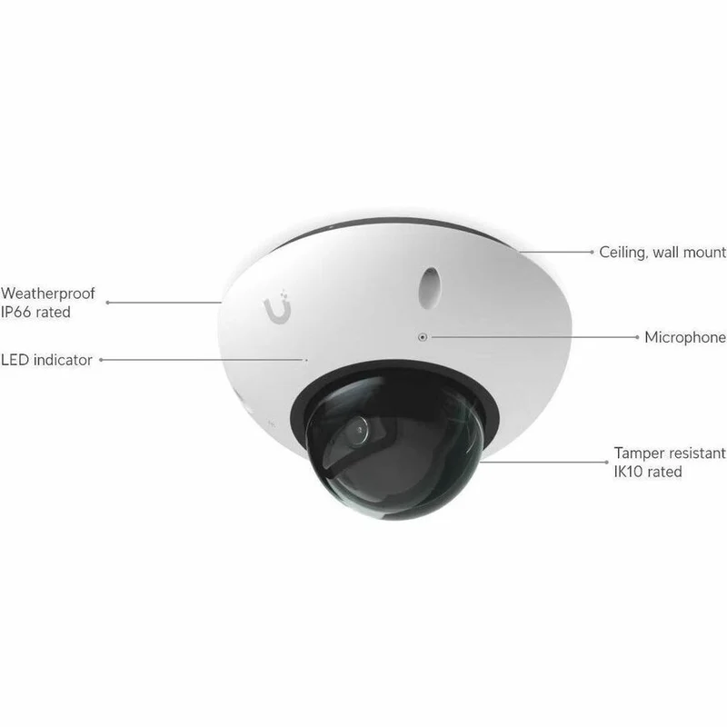 Caméra réseau Ubiquiti UVC-G6-DOME 8 Mégapixels 4K - Couleur - Dôme - Blanc UVC-G6-Dome-W