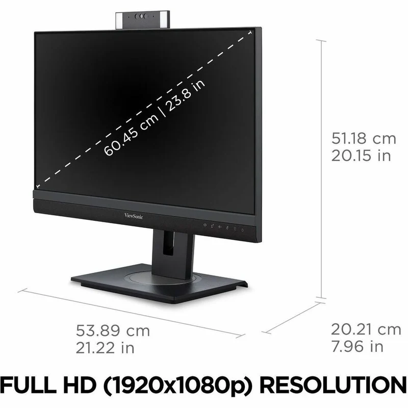 Moniteur LED Full HD ViewSonic VG2457V 24" avec webcam - Format 16:9 - Noir VG2457V
