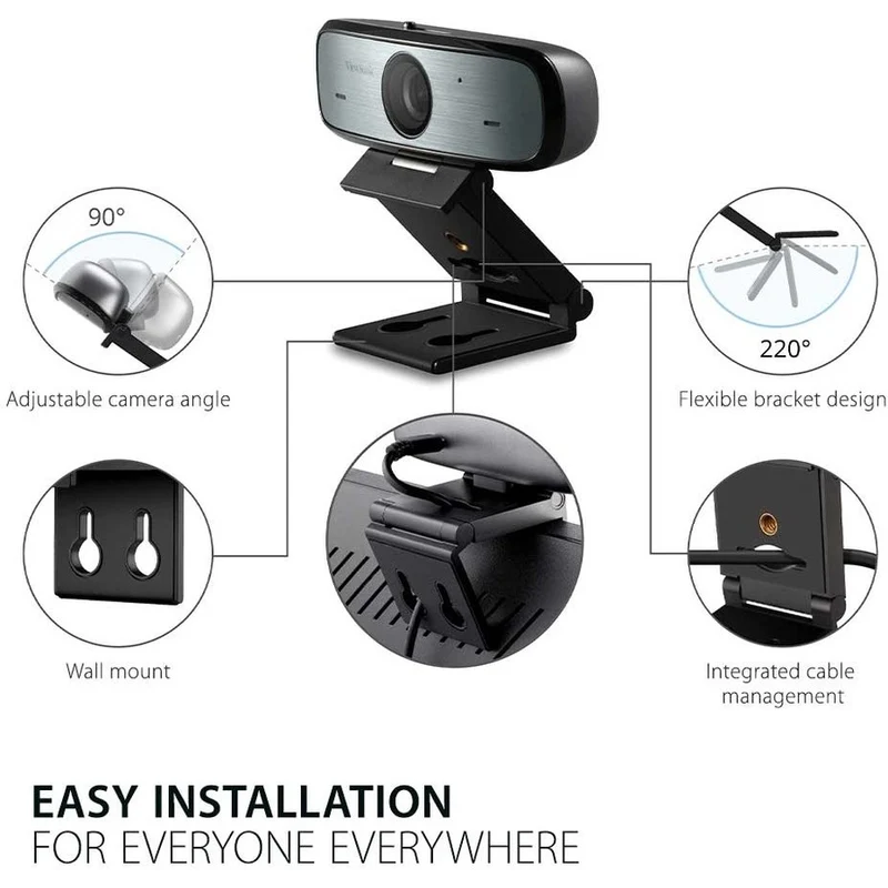 Caméra de visioconférence ViewSonic VB-CAM-002 - 30 images/s - Noir, Argent - Micro USB VB-CAM-002