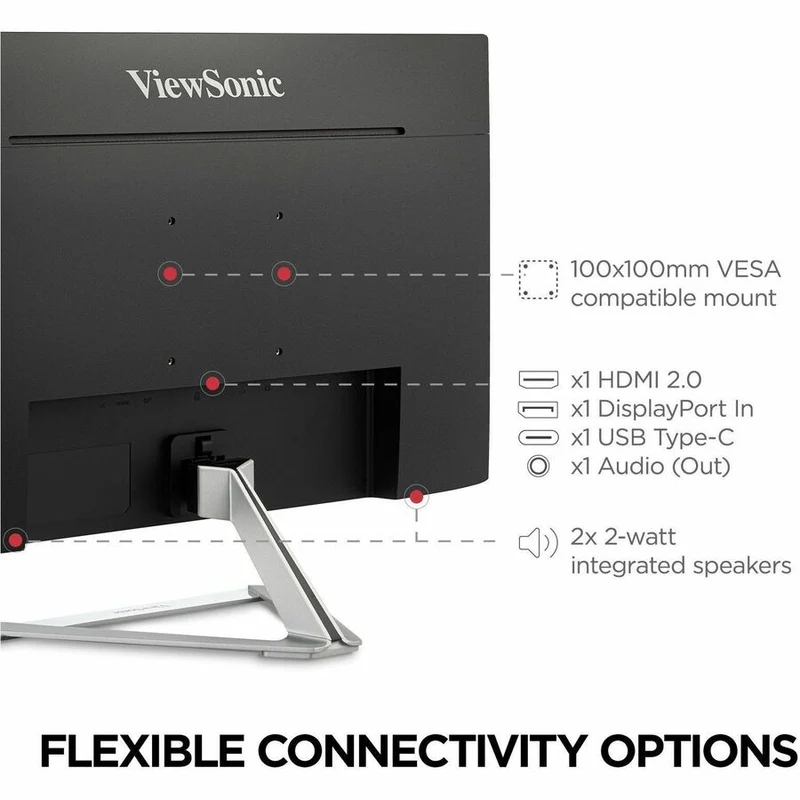 Moniteur LCD ViewSonic VX2776-4K-MHDU 27 pouces (68,6 cm) 4K UHD - Format 16:9 - Argent
