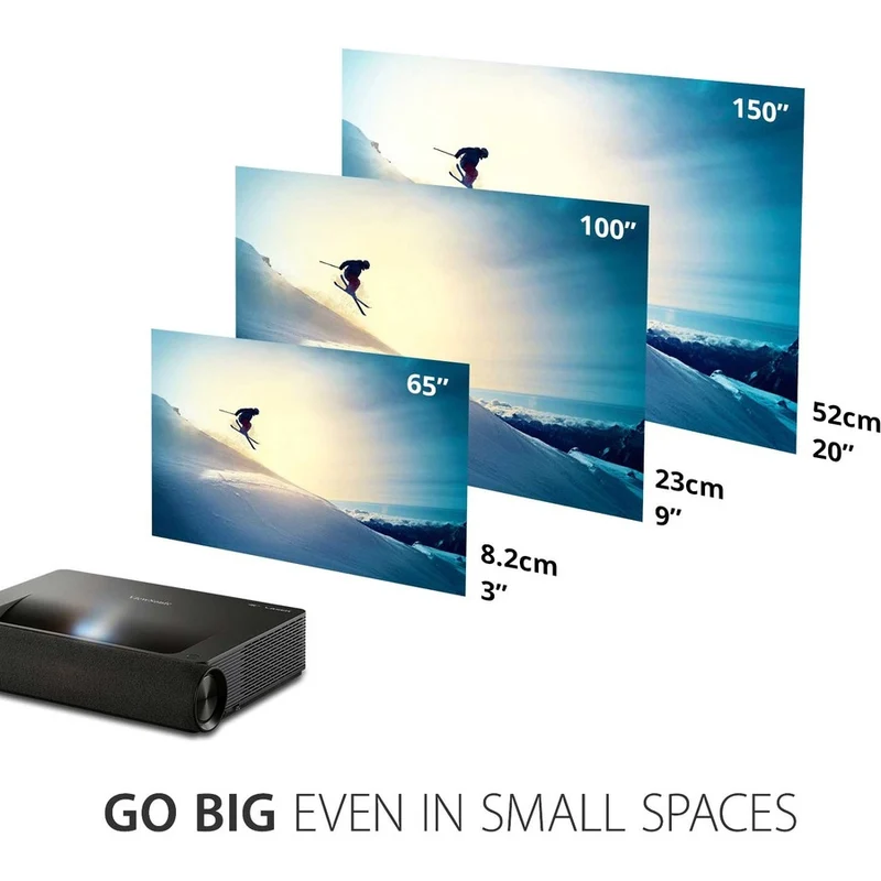 Projecteur laser 4K UHD à ultra-courte focale ViewSonic X2000B-4K avec 2000 lumens, connectivité Wi-Fi, couleurs cinématographiques et compatibilité avec les pistes audio Dolby et DTS pour home cinéma X2000B-4K