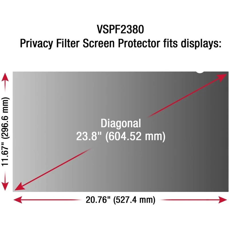 ViewSonic VP-PF-3400 - Filtre de confidentialité - Protection d'écran transparente et noire VP-PF-3400