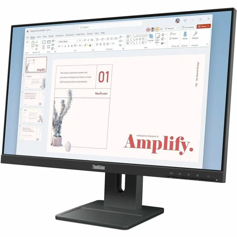 Moniteur LED Full HD Lenovo ThinkVision E24-40 24 pouces - Format 16:9 - Noir corbeau 64BAMAT1UZ