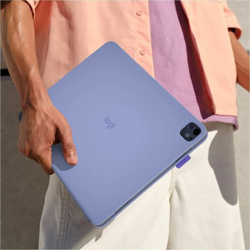 Étui-clavier/étui à rabat Logitech pour tablette Apple iPad Pro 11 (2024), iPad Air 11 (2024), iPad Air (5e génération) - Clavier anglais - Lilas 920-013839