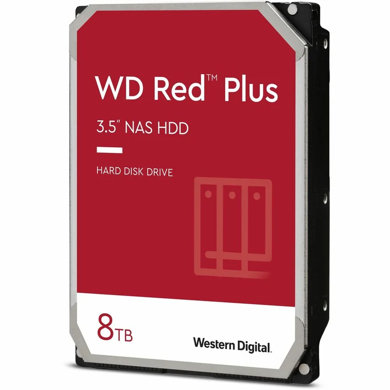 Disque dur WD Red Plus WD80EFPX 8 To - Interne 3.5" - SATA (SATA/600) - Méthode d'enregistrement magnétique conventionnelle (CMR) WD80EFPX