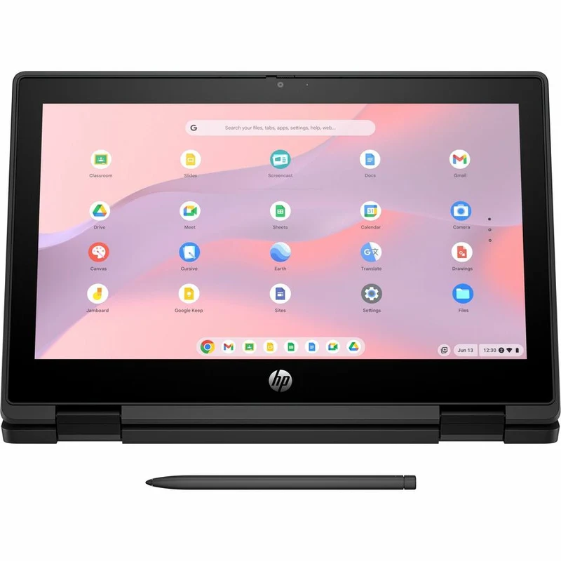 Chromebook convertible 2 en 1 HP Fortis Flip G1m 11.6" (écran tactile) - HD - Octa-core (ARM Cortex A76 + Cortex A55) - 8 Go - 64 Go de mémoire flash - Clavier anglais et français - Noir de jais - Smart Buy B61BKUT#ABL