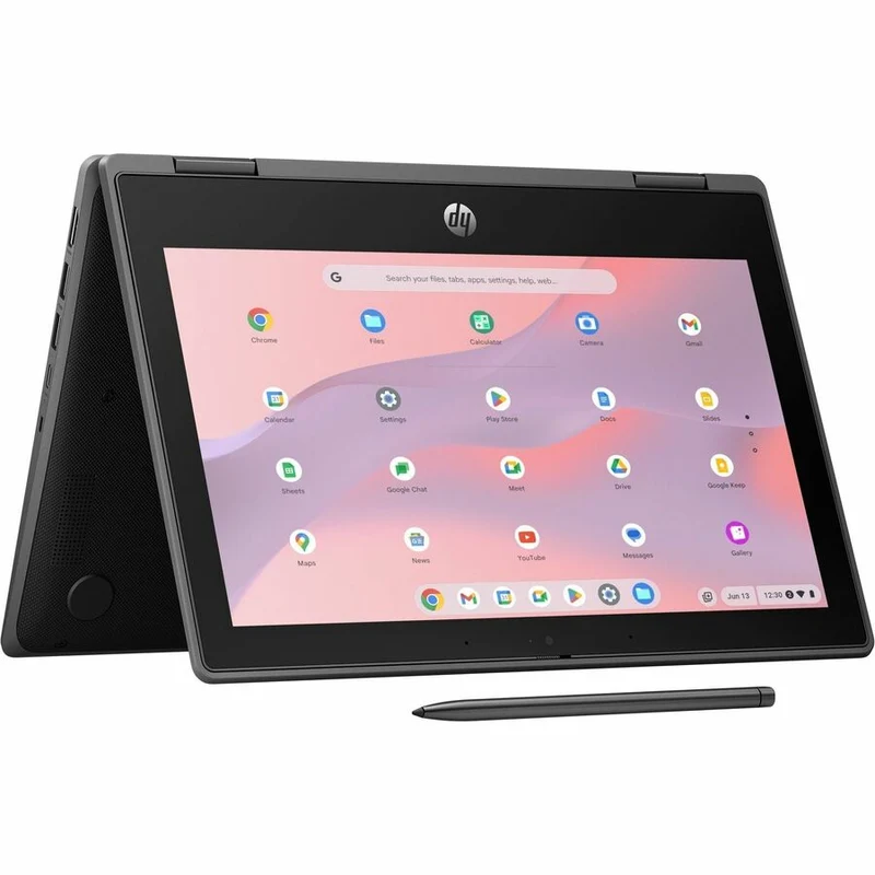 Chromebook convertible 2 en 1 HP Fortis Flip G1i 11" (écran tactile) - HD - Intel N150 série N - 8 Go - 128 Go de mémoire flash - Clavier anglais et français - Noir de jais - Smart Buy B6AX6UT#ABL