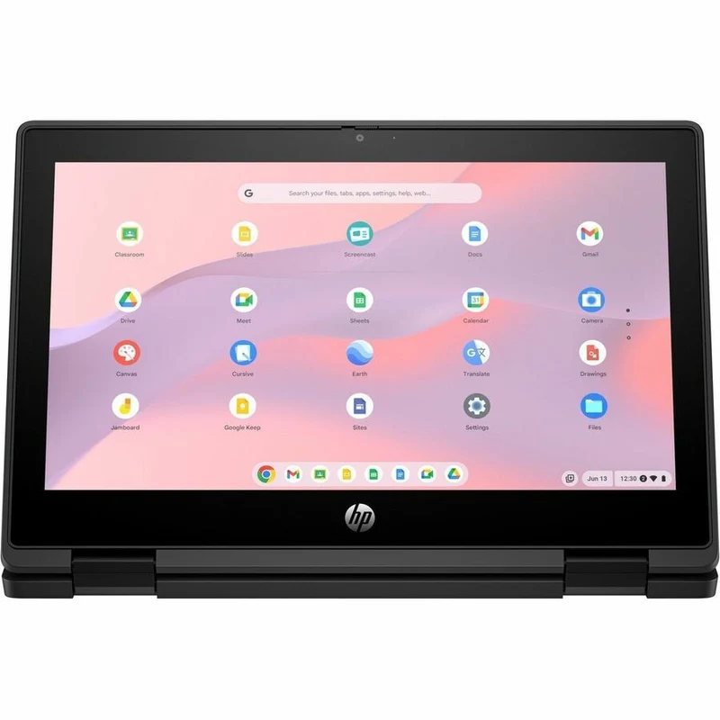 Chromebook convertible 2 en 1 HP Fortis Flip G1m 11.6" (écran tactile) - HD - Octa-core (ARM Cortex A76 + Cortex A55) - 64 Go de mémoire flash - Clavier anglais - Noir de jais - Smart Buy B61BLUT#ABA