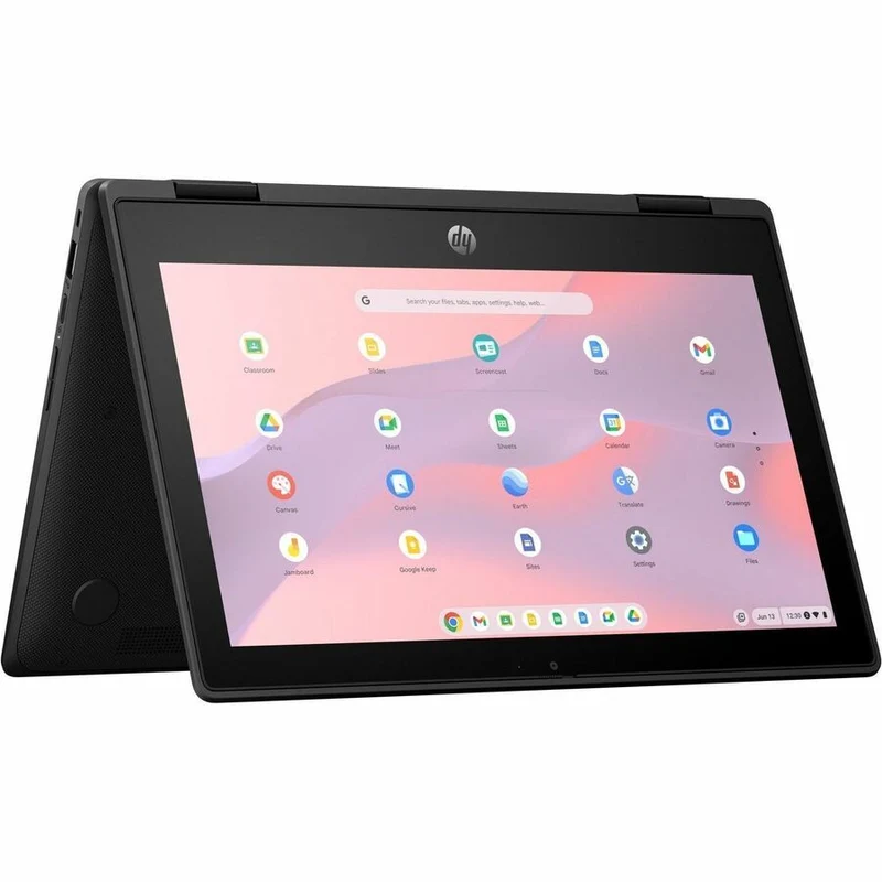 Chromebook convertible 2 en 1 HP Fortis Flip G1m 11.6" (écran tactile) - HD - Octa-core (ARM Cortex A76 + Cortex A55) - 64 Go de mémoire flash - Clavier anglais - Noir de jais - Smart Buy B61BLUT#ABA