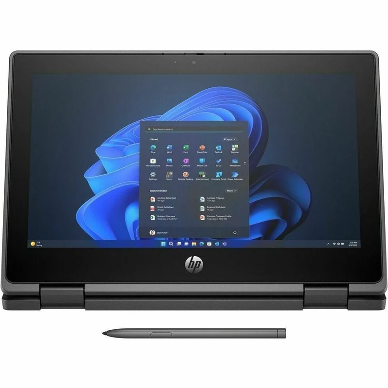 Ordinateur portable convertible 2 en 1 HP Fortis Flip G1i 11.6" avec écran tactile - HD - Intel N150 série N - 8 Go - 128 Go de mémoire flash - Clavier anglais et français - Noir de jais - Smart Buy B6LD2UT#ABL
