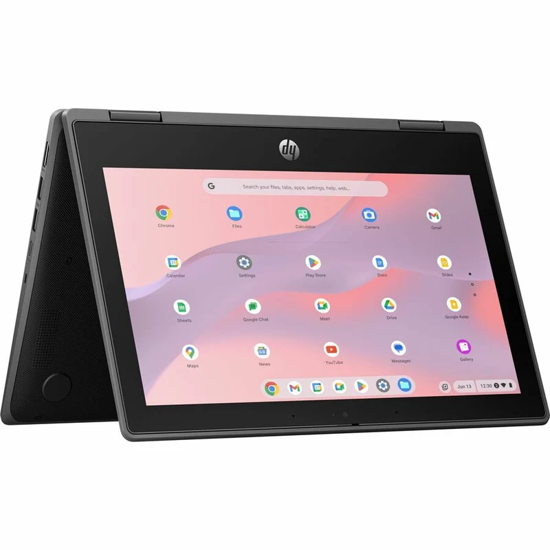 Chromebook convertible 2 en 1 robuste HP Fortis Flip G1i 11.6" avec écran tactile - HD - Intel N150 série N - 4 Go - 32 Go de mémoire flash - Clavier anglais et français - Noir de jais - Smart Buy B69PJUT#ABL