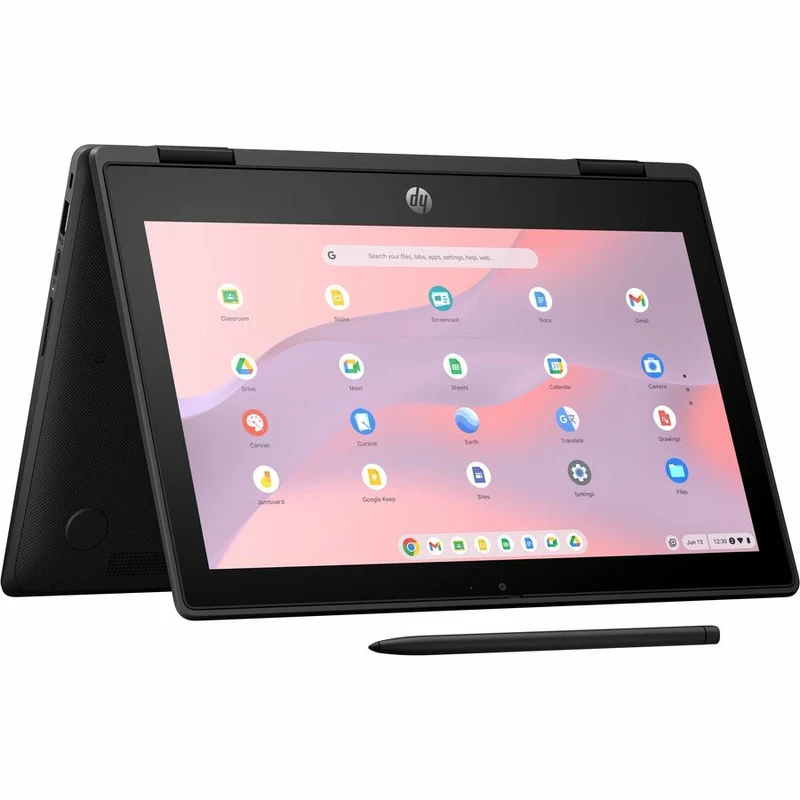 Chromebook convertible 2 en 1 HP Fortis Flip G1m 11.6" (écran tactile) - HD - Octa-core (ARM Cortex A76 + Cortex A55) - 4 Go - 32 Go de mémoire flash - Clavier anglais et français - Noir de jais - Smart Buy B61BHUT#ABL