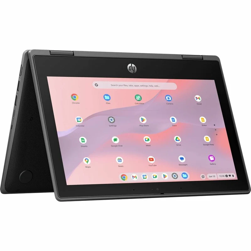Chromebook convertible 2 en 1 robuste HP Fortis Flip G1i 11.6" avec écran tactile - HD - Intel N150 série N - 16 Go - 128 Go de mémoire flash - Clavier anglais et français - Noir de jais - Smart Buy B69PQUT#ABL