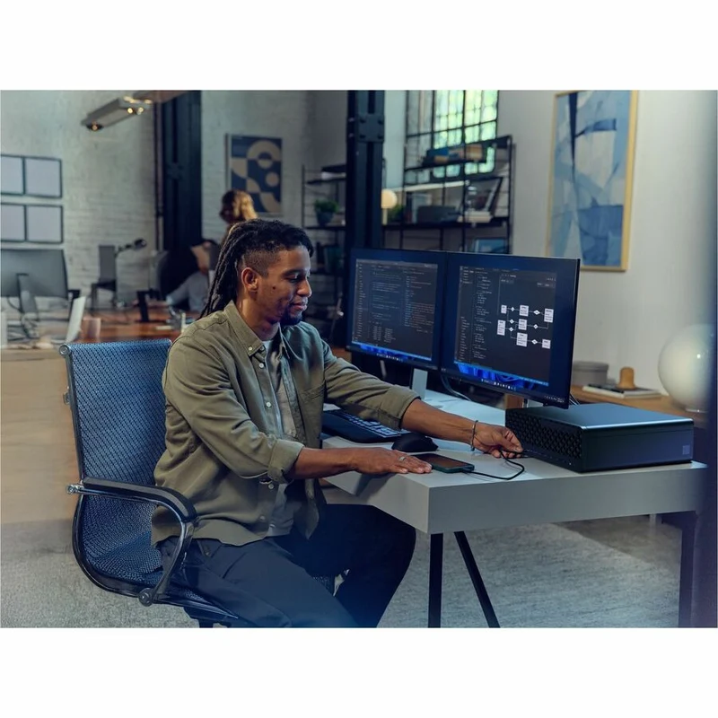 Ordinateur de bureau HP EliteDesk 8 G1i - Intel Core Ultra 7 265 - Technologie vPro - 32 Go - SSD 512 Go - Compact - Jack Black BH9E7UT#ABC