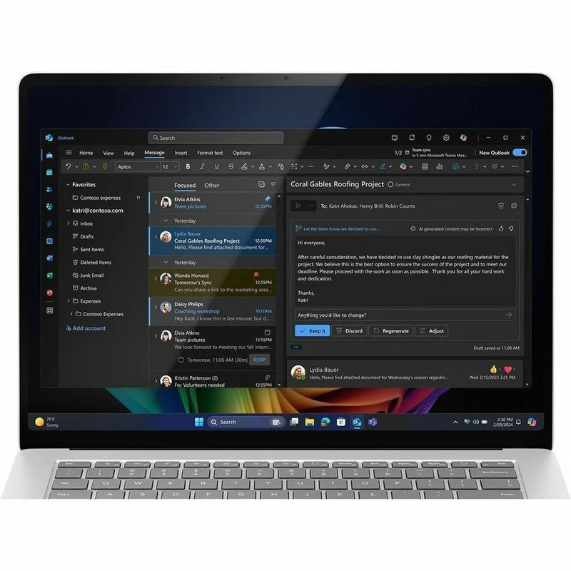 Ordinateur portable Microsoft Surface Laptop 6 15 pouces avec écran tactile - Intel Core Ultra 5 - 8 Go - SSD 256 Go - Clavier français et anglais - Platine EP2-34464