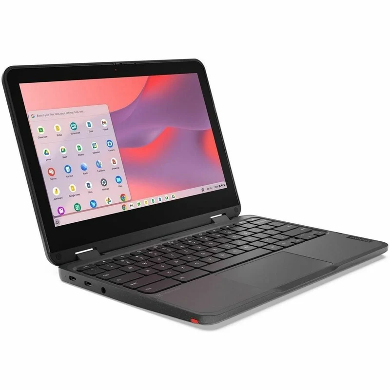 Chromebook Lenovo 500e Gen 4s 83N80001US 11.6" tactile convertible 2 en 1 - HD - Intel N-Series N250 - 8 Go - 64 Go de mémoire flash - Clavier anglais - Gris 83N80001US