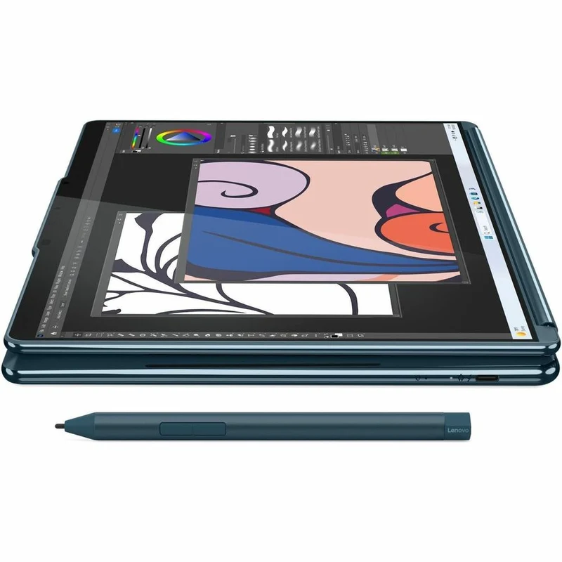 Lenovo Yoga Book 9 13IMU9 83FF0003CF Ordinateur portable 13.3 en 2 convertible avec écran tactile 1" - 2.8K - Intel Core Ultra 7 155U - Plateforme Intel Evo - 16 Go - SSD 1 To - Clavier français et anglais - Bleu sarcelle 83FF0003CF