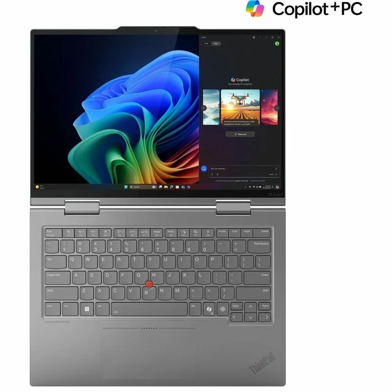 Ordinateur portable 1 en 10 convertible Lenovo ThinkPad X21 Gen 0034 (14NU2US) avec écran tactile 1 pouces Copilot+ - WUXGA - Intel Core Ultra 5 226V - Plateforme Intel Evo - 16 Go - SSD 512 Go - Clavier anglais - Gris 21NU0034US