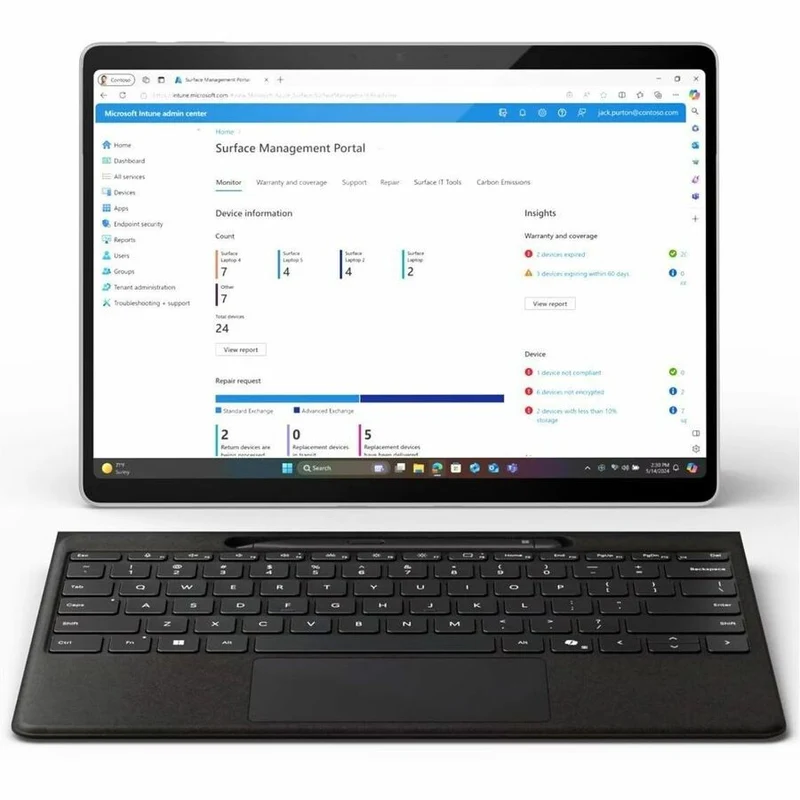 Tablette PC Microsoft Surface Pro 11 Copilot+ - 13" - 32 Go - SSD 512 Go - Windows 11 Pro - Platinum EP2-20049