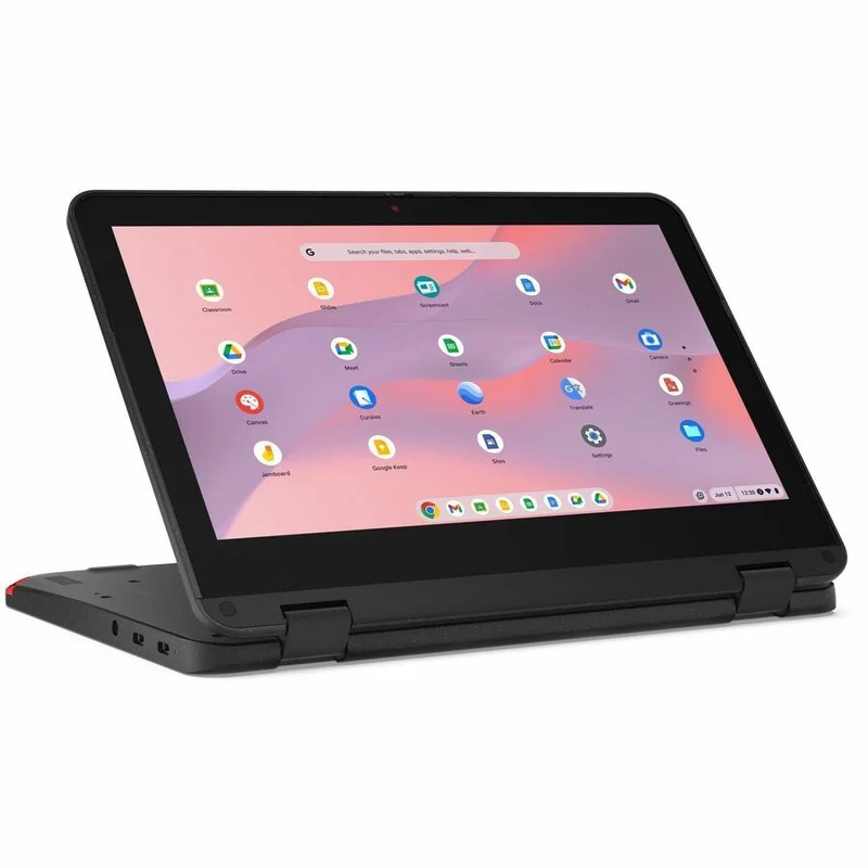Chromebook Lenovo 500e Gen 4s 83L40000US 11.6" tactile convertible 2 en 1 - HD - Intel N-Series N100 - 4 Go - 64 Go de mémoire flash - Clavier anglais - Gris 83L40000US