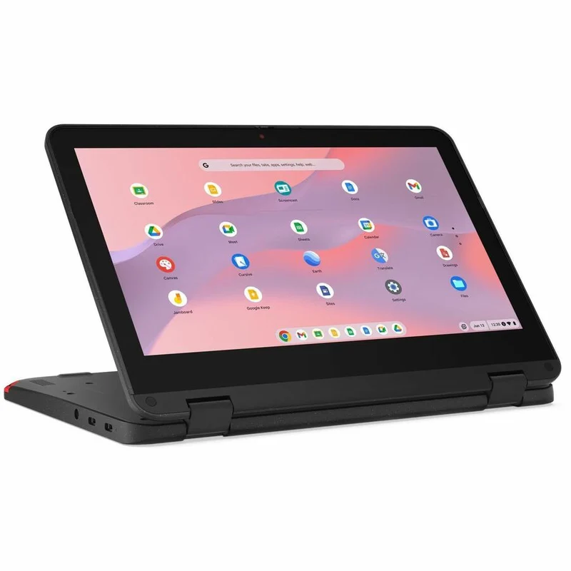 Chromebook Lenovo 500e Gen 4s 83L40001US 11.6" tactile convertible 2 en 1 - HD - Intel N-Series N100 - 8 Go - 64 Go de mémoire flash - Clavier anglais - Gris 83L40001US