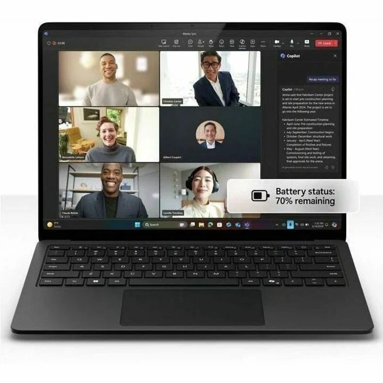 Microsoft Surface Laptop 7 13.8" Copilot+, écran tactile, ordinateur portable, Qualcomm Snapdragon X Elite, 32 Go, SSD 1 To, clavier anglais, noir, EP2-34629