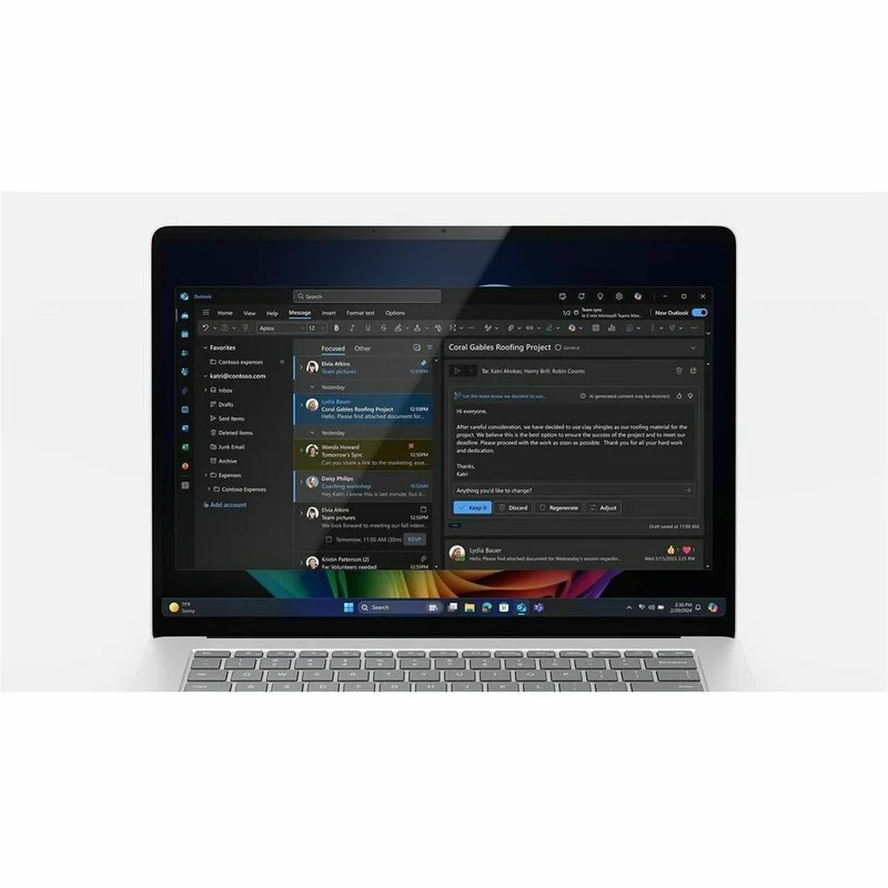 Microsoft Surface Laptop 7 15" Touchscreen Copilot+ PC Notebook - Intel Core Ultra 5 - 16 Go - SSD 256 Go - Clavier anglais - Platinum EP2-21305