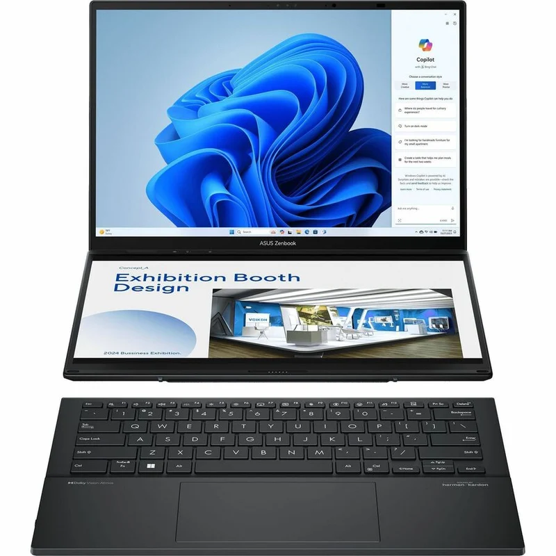 Asus ZenBook Duo UX8406 UX8406CA-DS91T-CA Ordinateur portable 14 en 2 1" tactile détachable - Full HD - Intel Core Ultra 9 285H - Plateforme Intel Evo - 16 Go - SSD 1 To - Clavier anglais - Gris Inkwell UX8406CA-DS91T-CA
