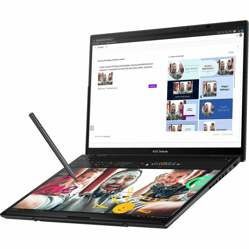 Asus ZenBook Duo UX8406 UX8406CA-DS91T-CA Ordinateur portable 14 en 2 1" tactile détachable - Full HD - Intel Core Ultra 9 285H - Plateforme Intel Evo - 16 Go - SSD 1 To - Clavier anglais - Gris Inkwell UX8406CA-DS91T-CA
