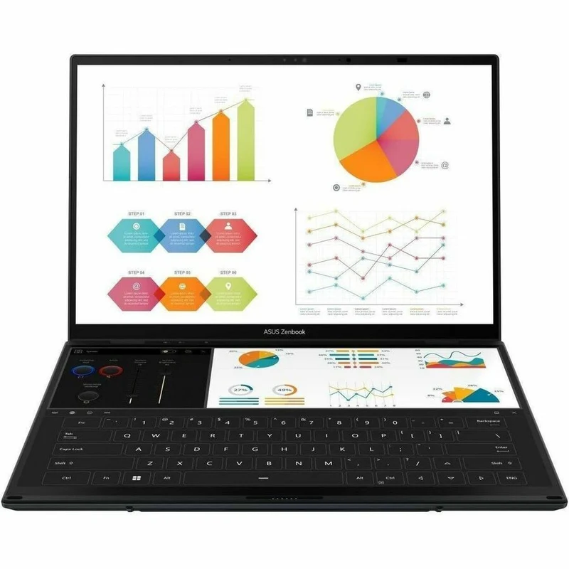 Asus ZenBook Duo UX8406 UX8406CA-DS91T-CA Ordinateur portable 14 en 2 1" tactile détachable - Full HD - Intel Core Ultra 9 285H - Plateforme Intel Evo - 16 Go - SSD 1 To - Clavier anglais - Gris Inkwell UX8406CA-DS91T-CA