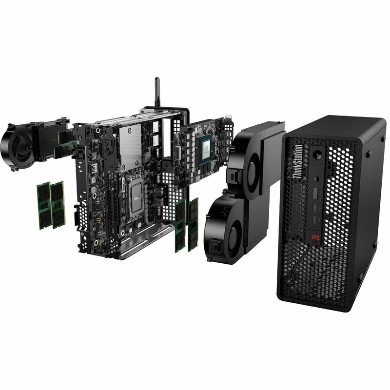 Station de travail Lenovo ThinkStation P3 Ultra 30HA00ASUS - 1 x Intel Core i7 14e génération i7-14700 - Technologie vPro - 32 Go - SSD 1 To - Ultra compact - Noir 30HA00ASUS