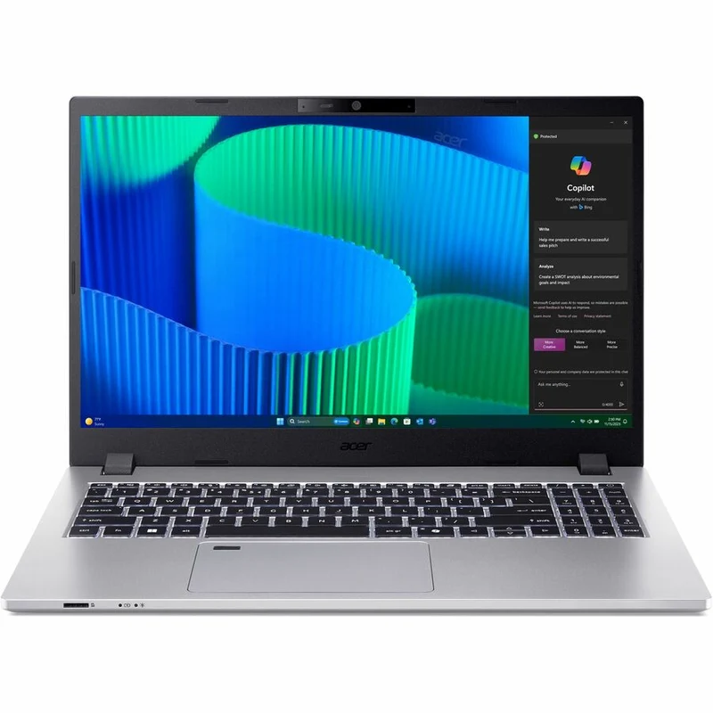 Ordinateur portable Acer TravelMate P2 15 P215-55 TMP215-55-51CM 15.6" - Full HD - Intel Core 5 120U - 16 Go - SSD 512 Go - Clavier anglais - Argent NX.BHRAA.002