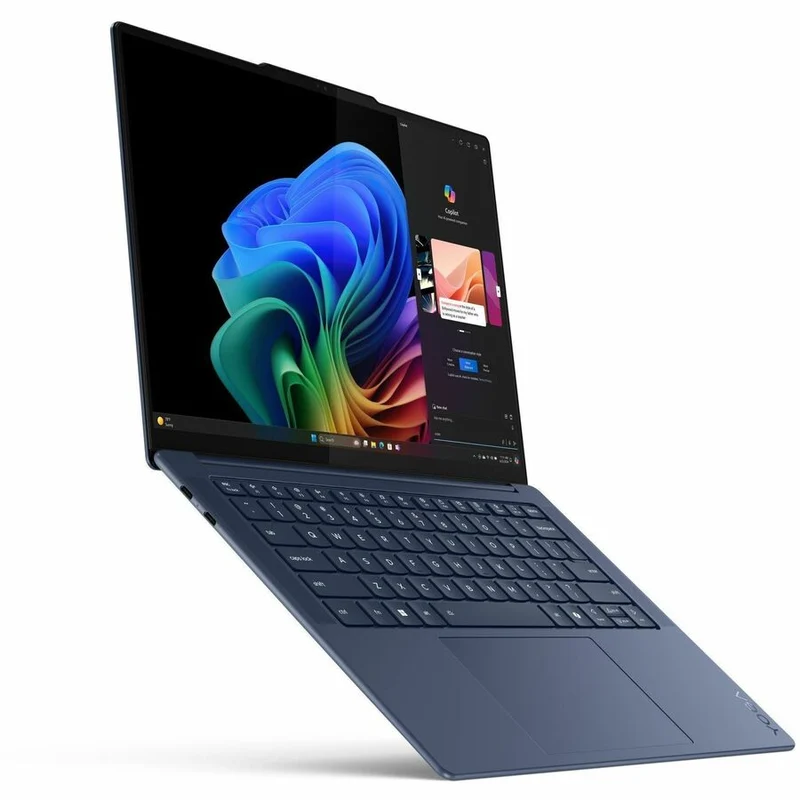 Ordinateur portable Lenovo Yoga Slim 7 14Q8X9 83ED0002CF 14.5" avec écran tactile Copilot+ - 3K - Qualcomm Snapdragon X Elite X1E-78-100 - 16 Go - SSD 512 Go - Clavier français et anglais - Bleu cosmique 83ED0002CF